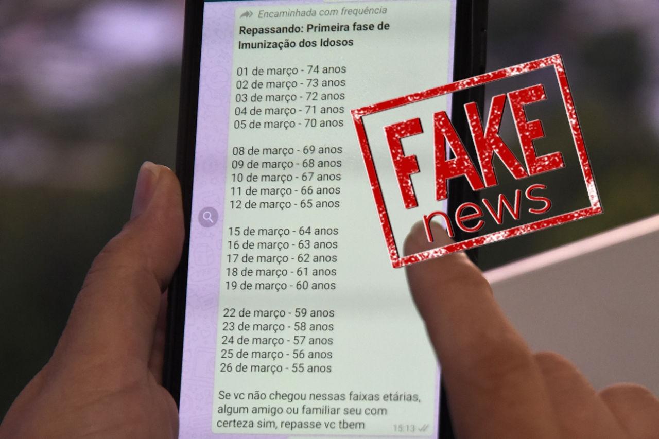 ‘Fakes’ invadem aplicativos de mensagens com supostos calendários de vacinação