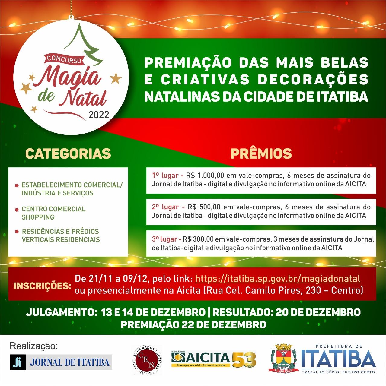 Terminam amanhã (09/12) inscrições para Concurso Magia de Natal