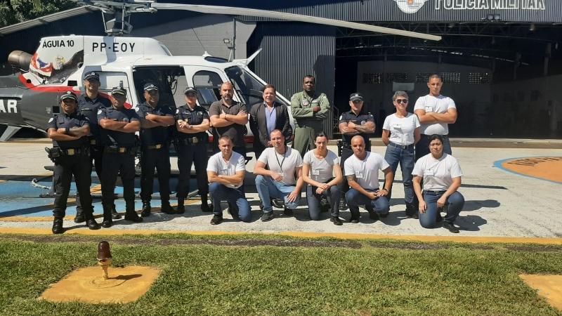 GCM participa de treinamento com grupamento do helicóptero Águia