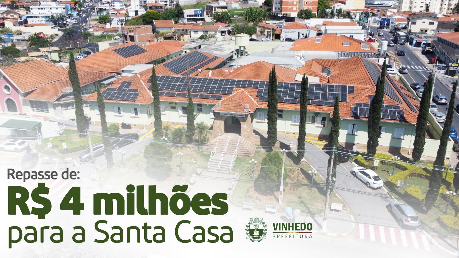 Prefeitura e Câmara viabilizam repasse de R$ 4 milhões para a Santa Casa de Vinhedo