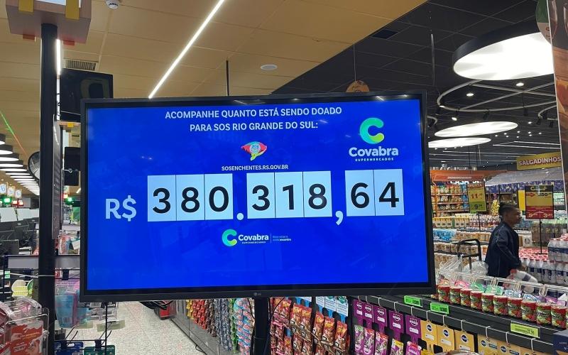 Covabra Supermercados doa R$ 380 mil na campanha SOS Rio Grande do Sul