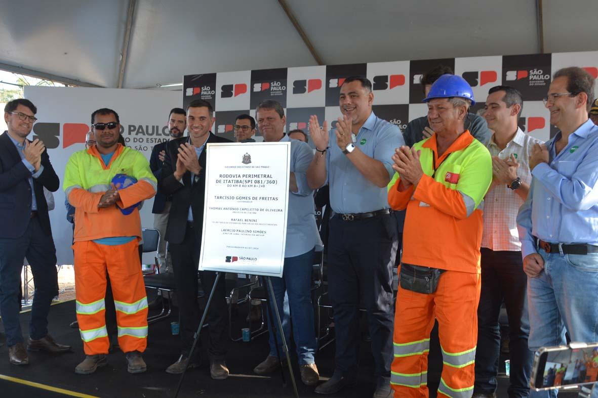 Governador Tarcísio de Freitas entrega obra da rodovia Perimetral de Itatiba 