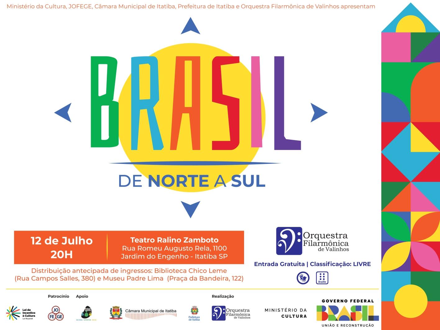 Orquestra Filarmônica Valinhos estreia projeto em Itatiba com o concerto  “Brasil de Norte a Sul”