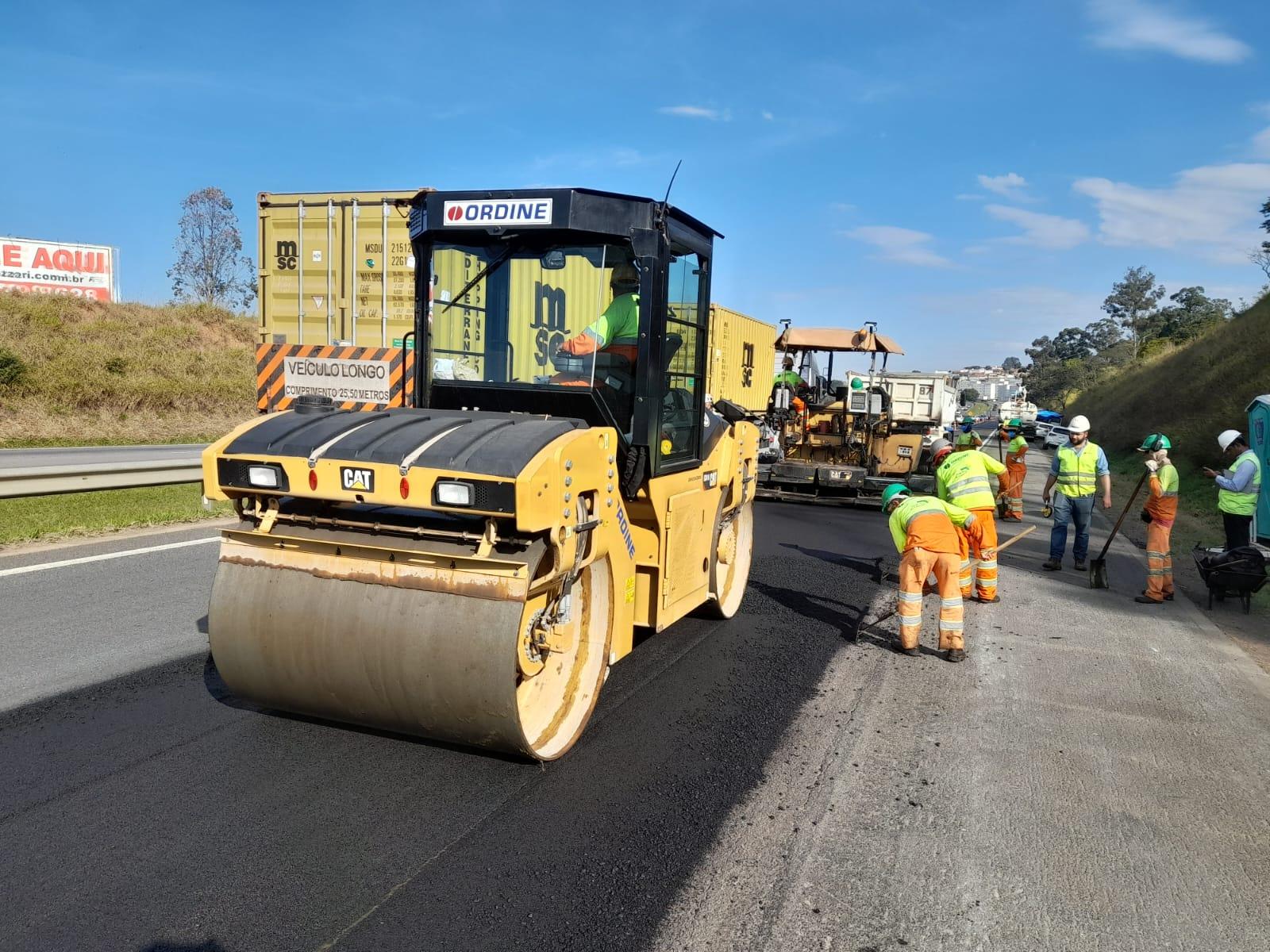 Rota das Bandeiras realiza obras em alças do entroncamento da D. Pedro I com a Carvalho Pinto, em Jacareí