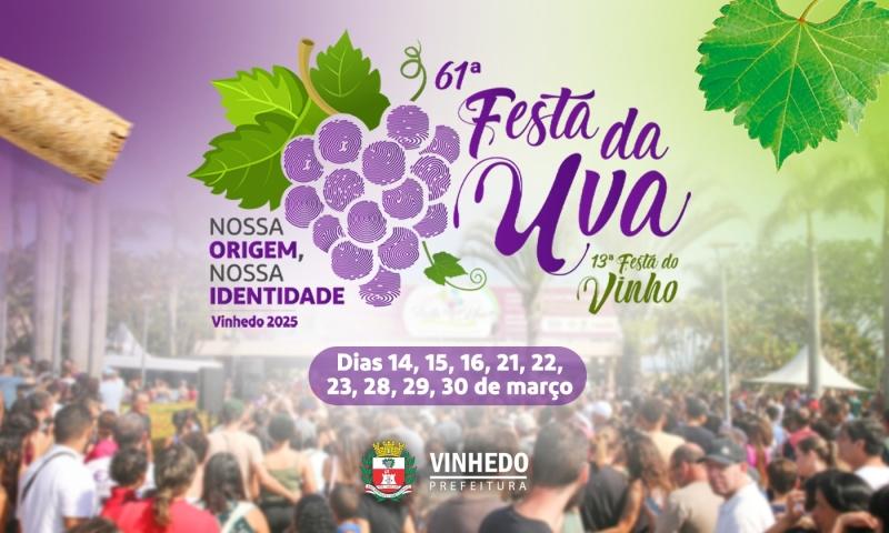 Festa da Uva 2025 em Vinhedo será no mês de março