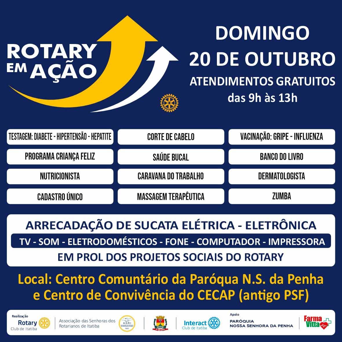 Rotary em Ação acontece neste domingo na Cecap